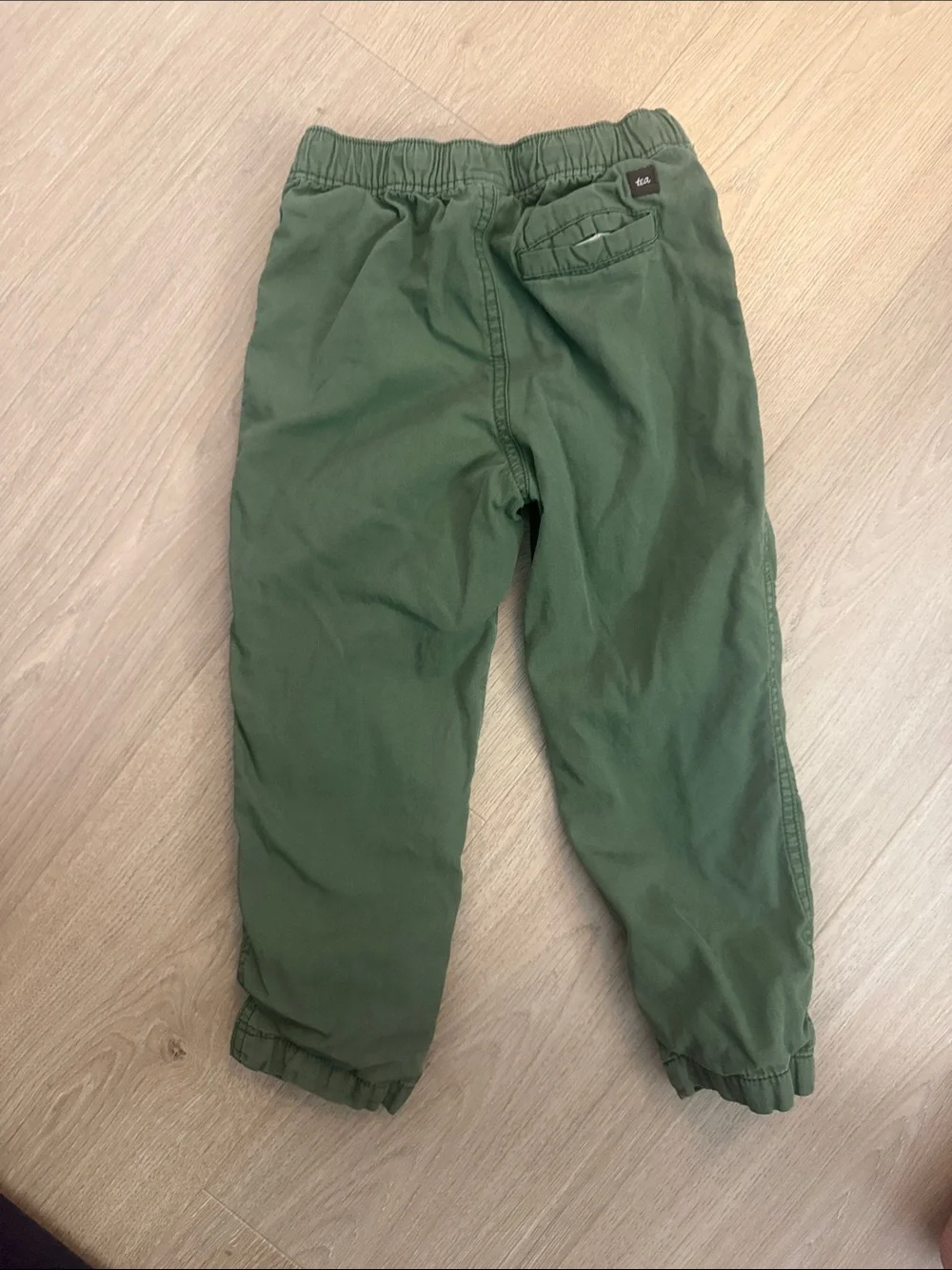 Kids TEA collection lined Olive Green Pull-On Cargo Pants Size 4